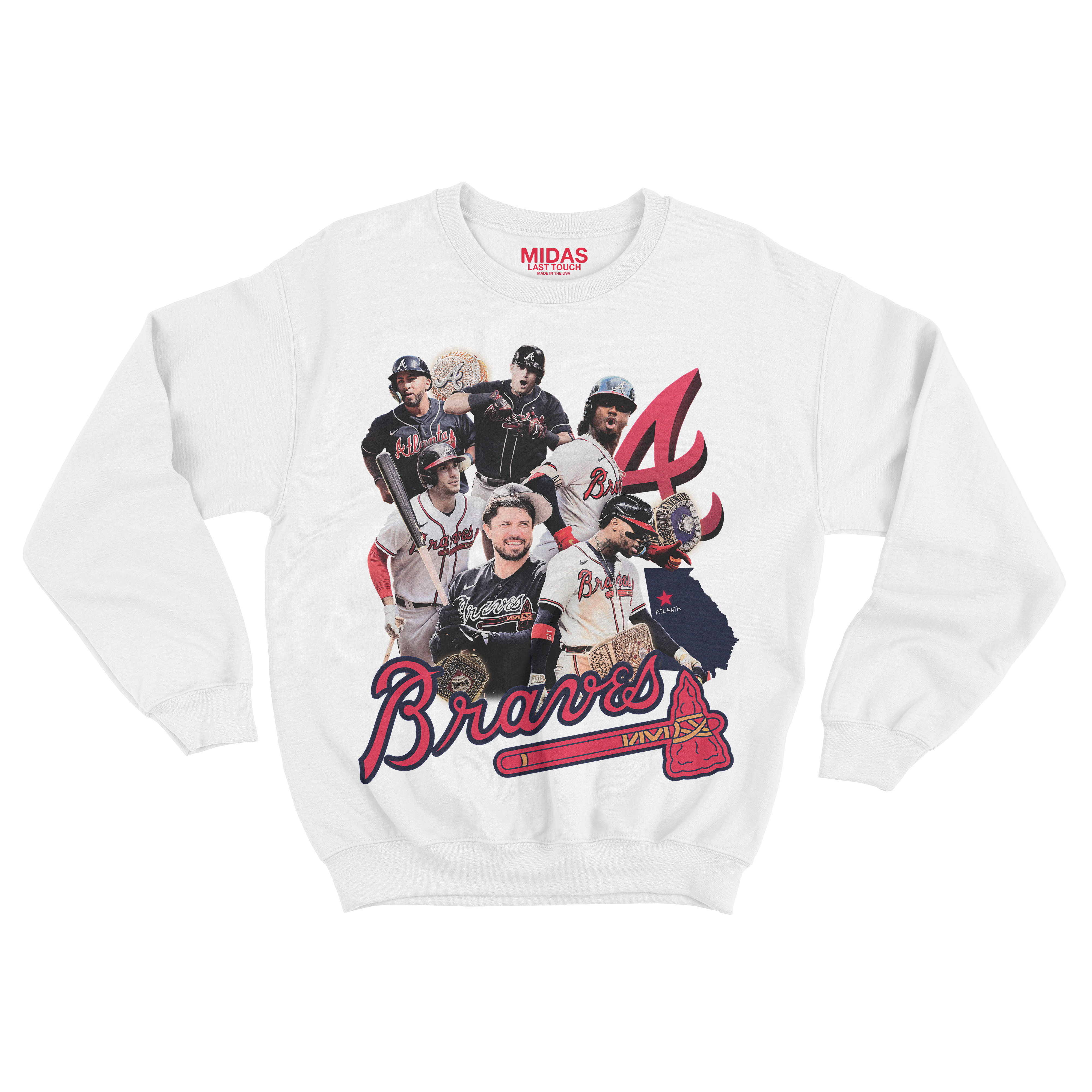 Atlanta Braves Sweatshirt Unisex Adult Size S to 3XL